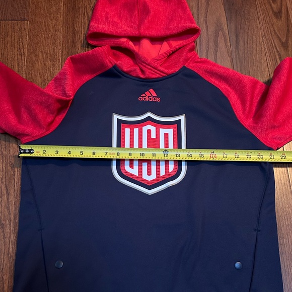 Adidas Red and Navy USA Hoodie - Picture 11 of 12